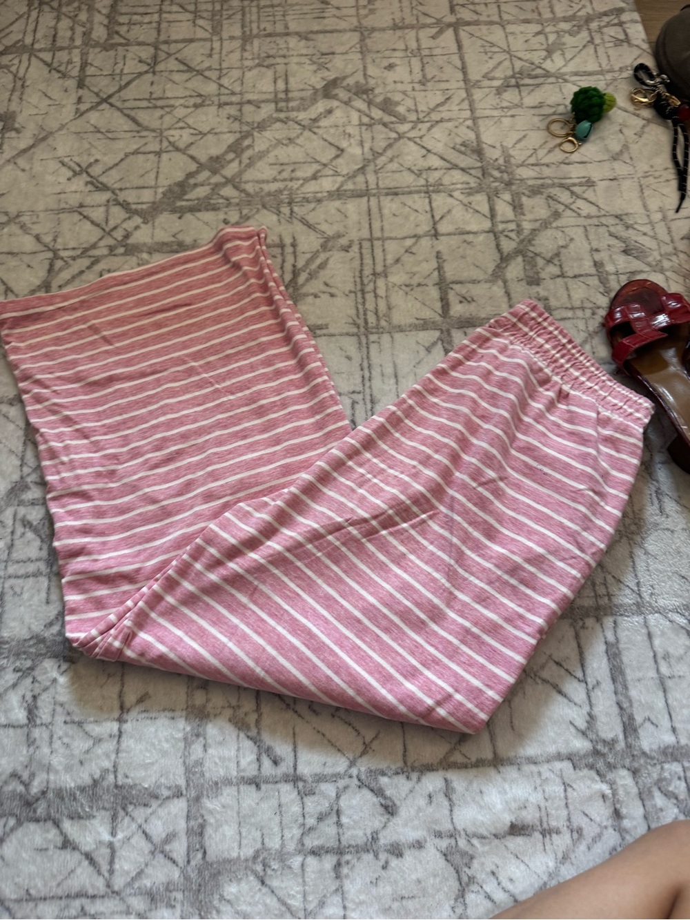 Kids Pink Striped Lounge Pants